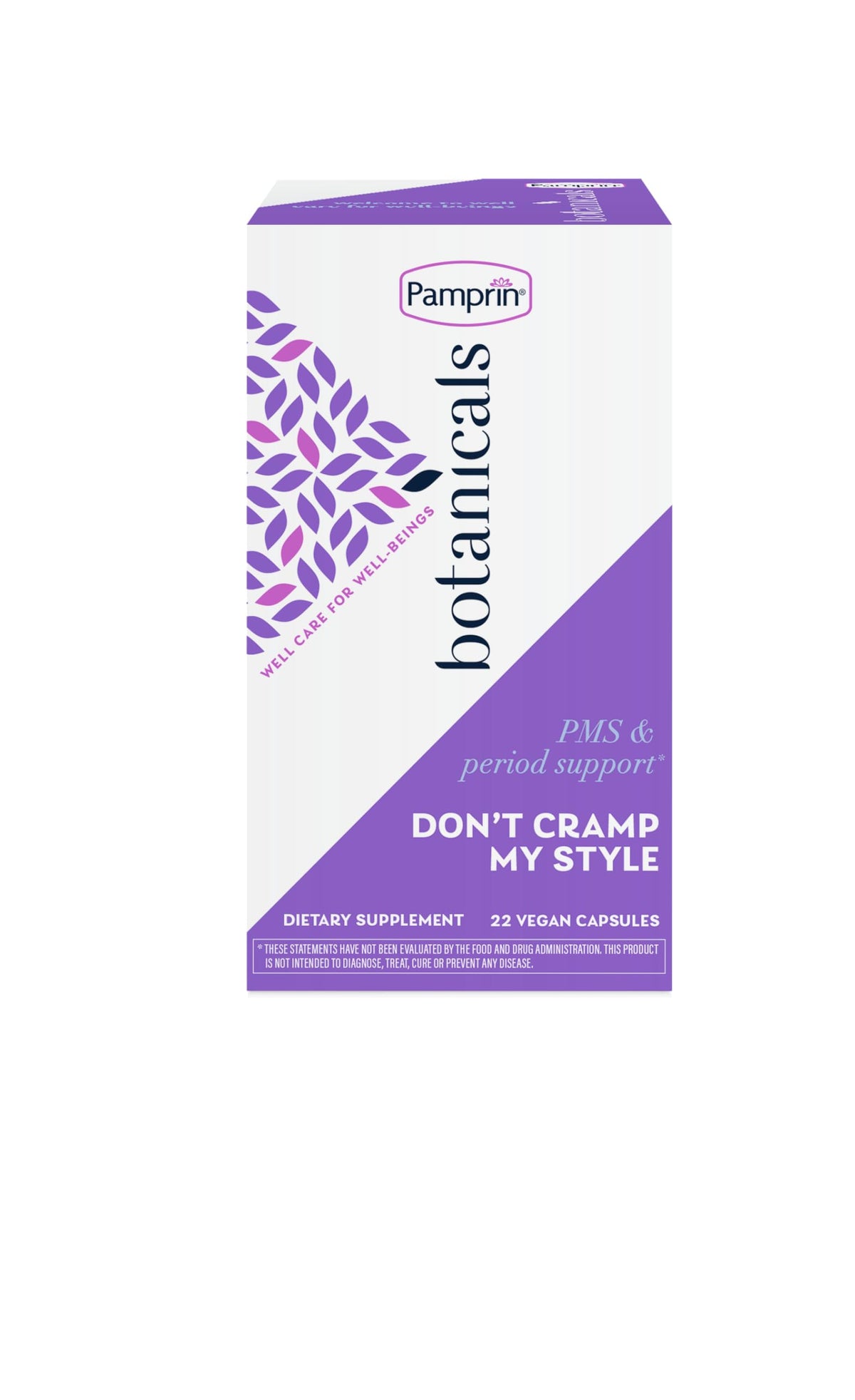 Pamprin Botanicals bottle with ashwagandha for period support
