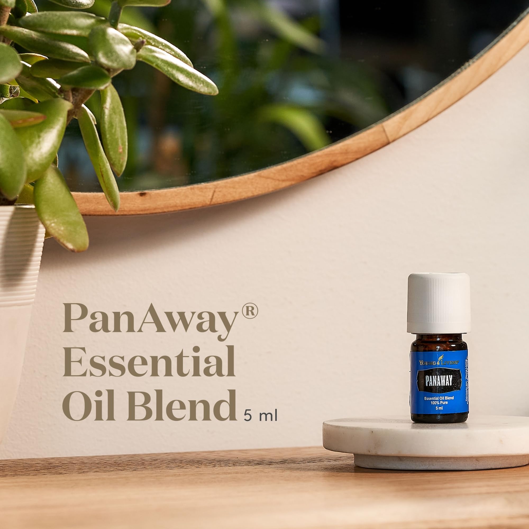 PanAway ingredients close-up featuring clove, helichrysum, peppermint, and wintergreen