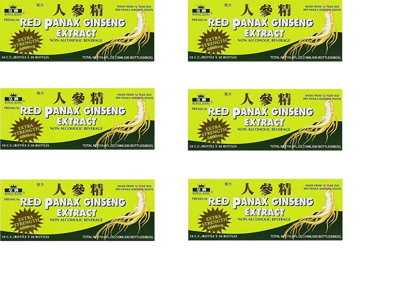 PANAX GINSENG Royal King Red Panax Ginseng 6000mg six-box packshot highlights portability and easy daily use.