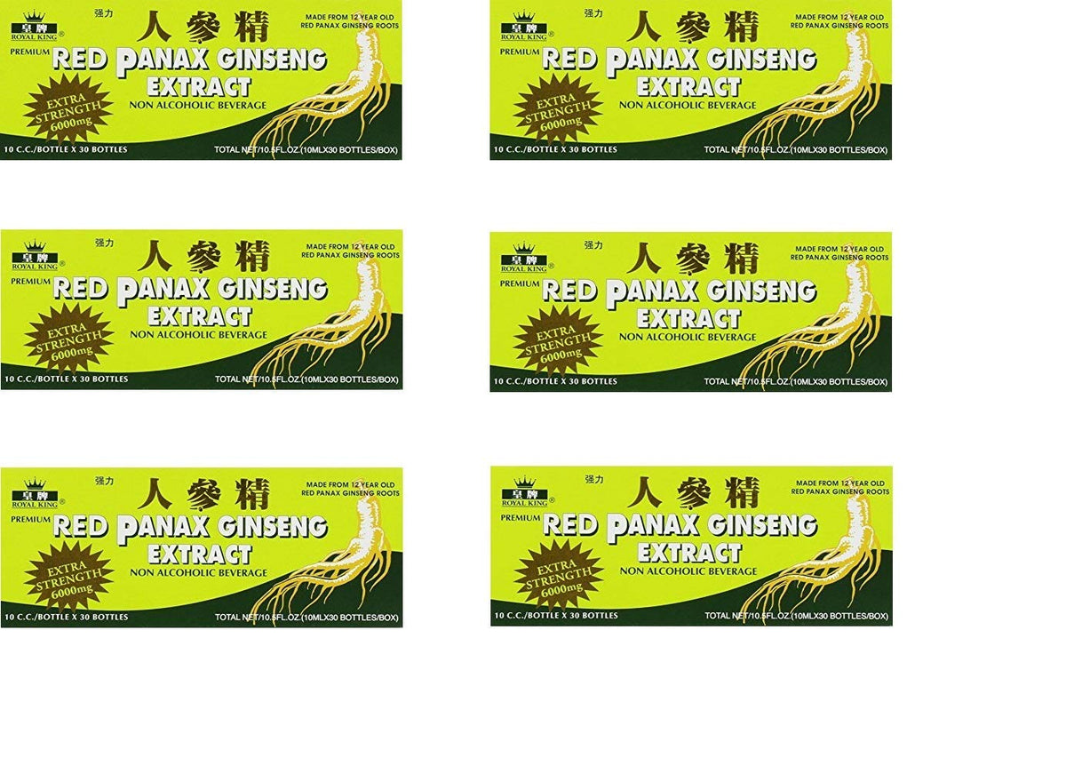 PANAX GINSENG Royal King Red Panax Ginseng 6000mg six-box packshot highlights portability and easy daily use.