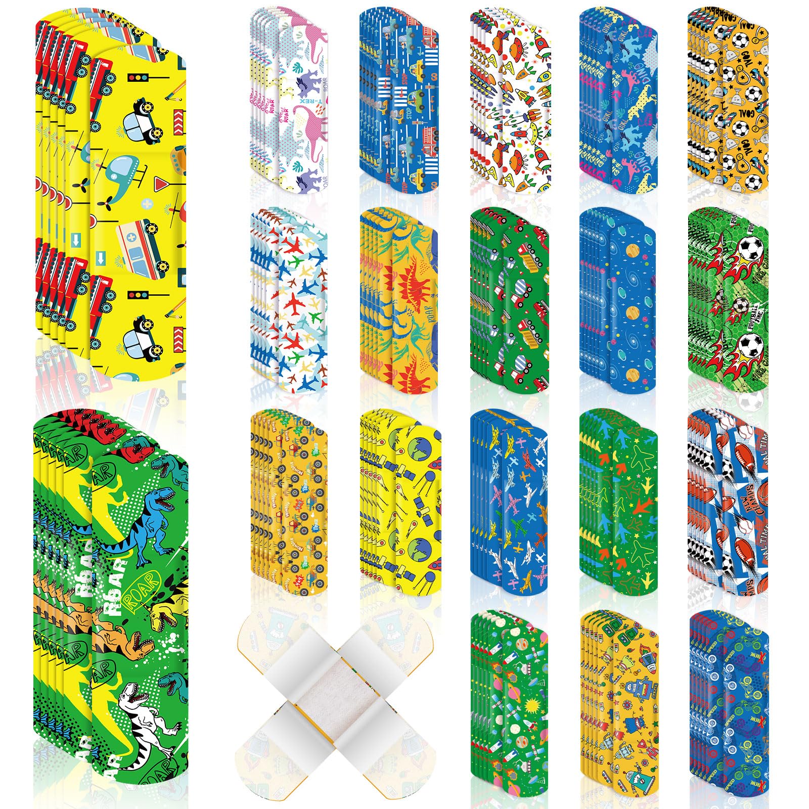 Panelee curitas con dibujos animados: variedad divertida para protección rápida de raspaduras en casa.