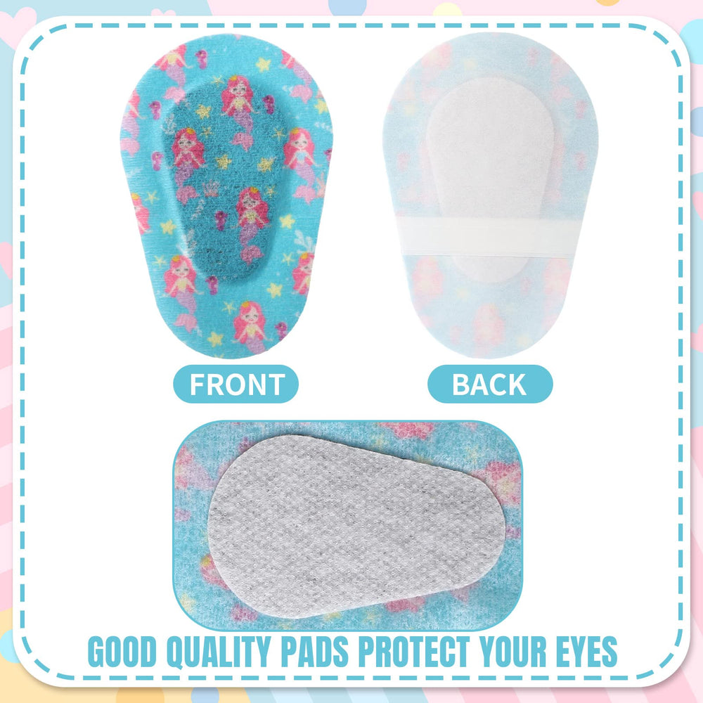 Panelee parches oculares para niñas con mariposas; textura suave y uso prolongado.