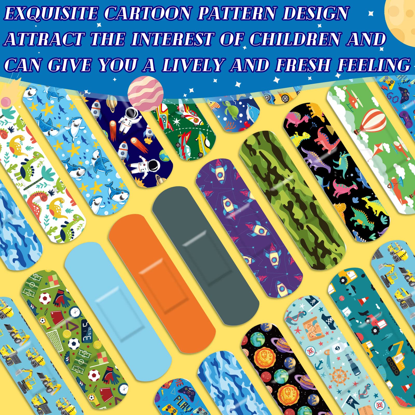 Panelee vendajes con diseños tiernos para niños, ideal para cambiar la rutina de curas.