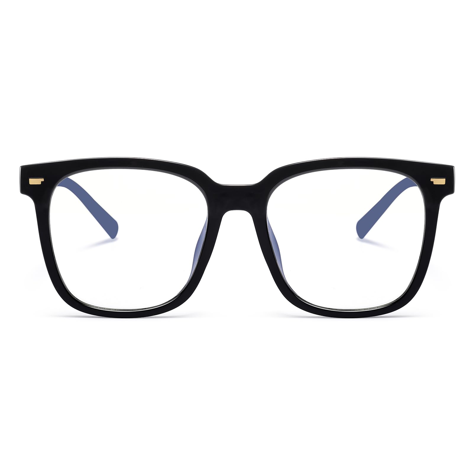 PANNER oversized-square blue light glasses front view with anti-glare protection for daily screen use.