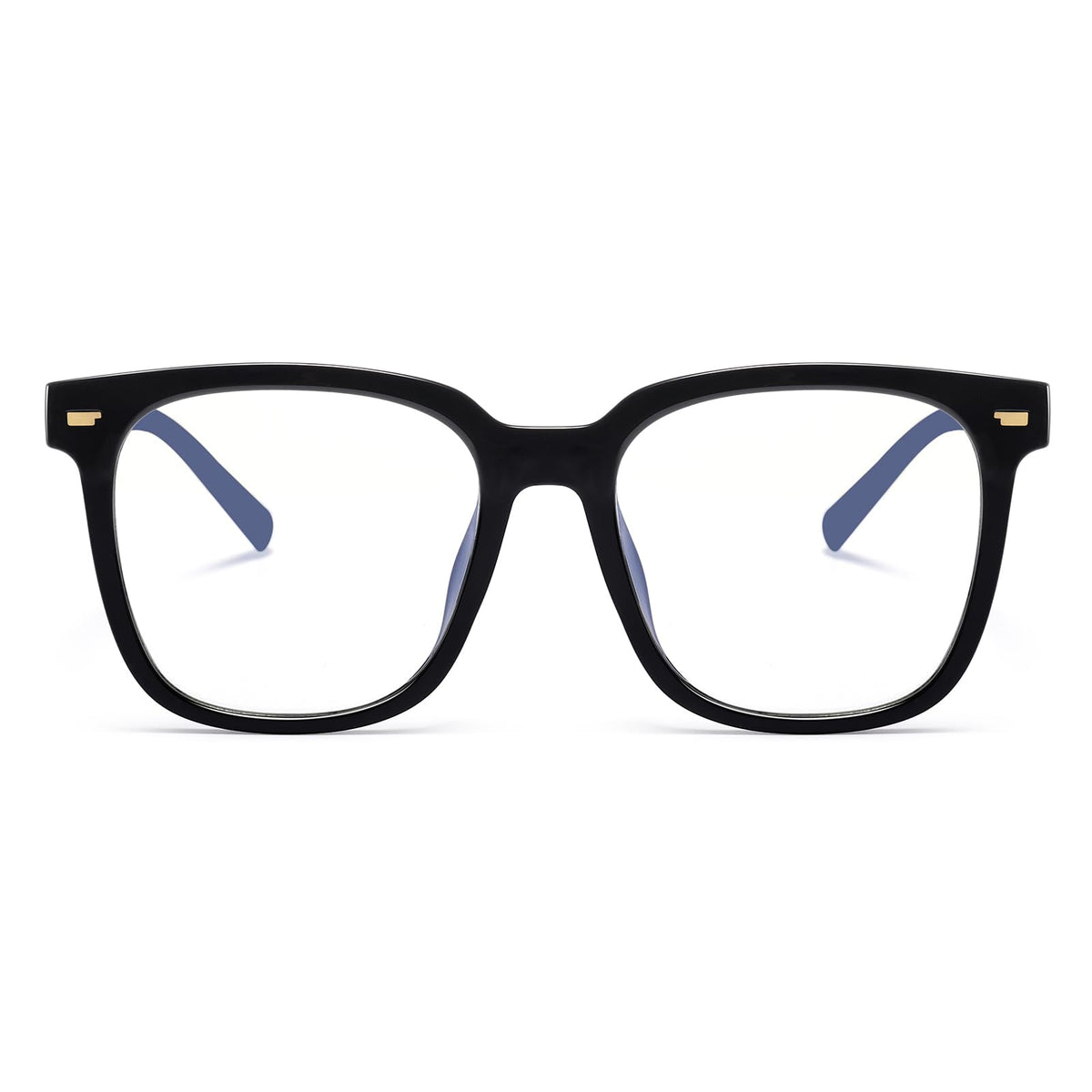 PANNER oversized-square blue light glasses front view with anti-glare protection for daily screen use.