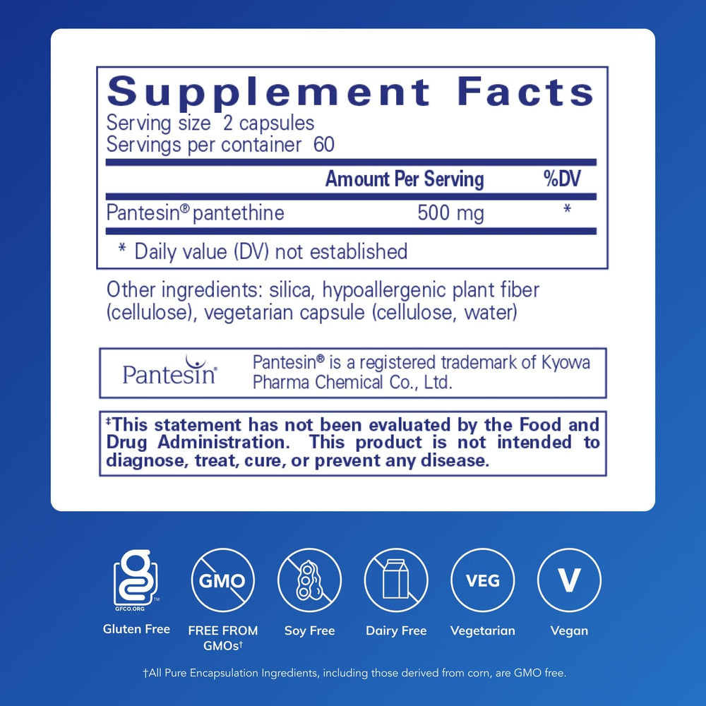 Pantethine capsules close-up for potential lipid metabolism support.
