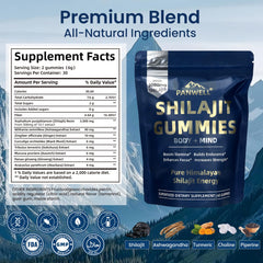 PANWELL Shilajit Gummies with seamoss and turmeric focus for balanced vitality.