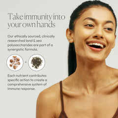 Papillex Simplix ingredients image highlights mushrooms and seaweed for nutrient-rich polysaccharides.