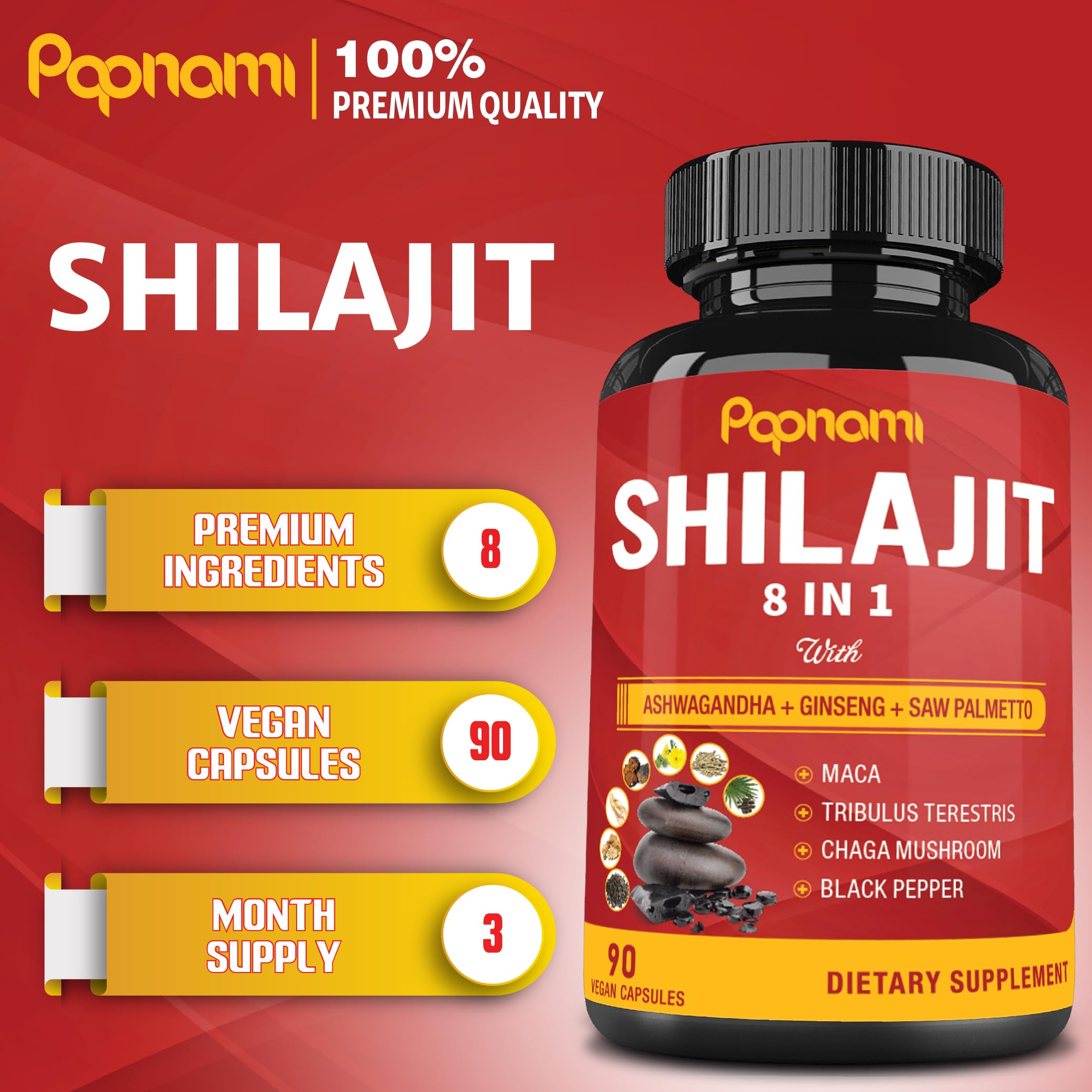 Papnami Shilajit Himalayan capsules pouring: easy nightly routine for balanced energy.
