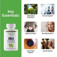 Paradise Herbs Amla capsules close-up highlighting organic fruit extract.