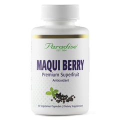 Paradise Herbs Maqui Berry Extract bottle on shelf for daily antioxidant support.