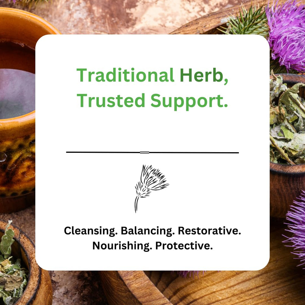 Paradise Herbs Milk Thistle product label emphasizing no fillers or binders.