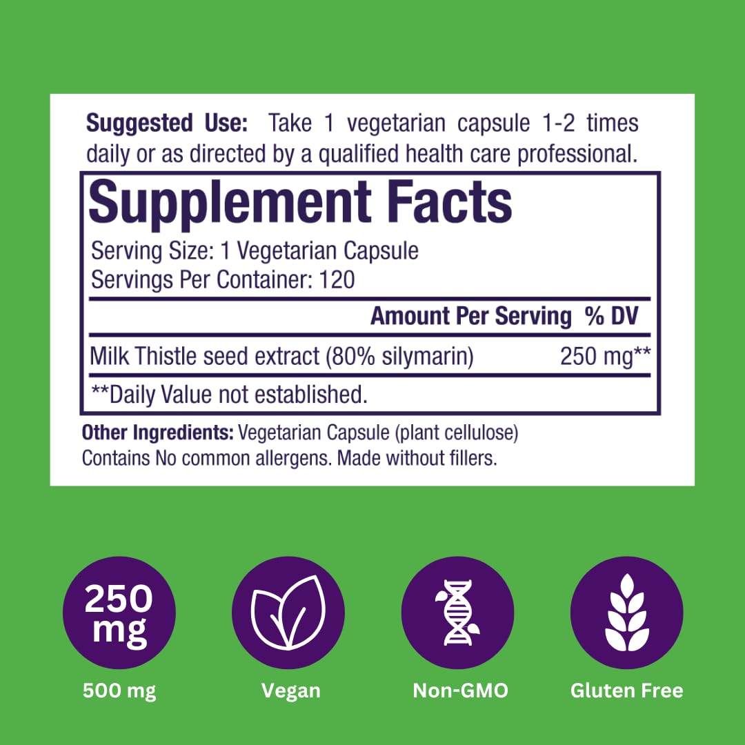 Paradise Herbs Milk Thistle organic, wild-crafted bottle highlighting traditional strength.