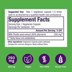 Paradise Herbs Milk Thistle organic, wild-crafted bottle highlighting traditional strength.