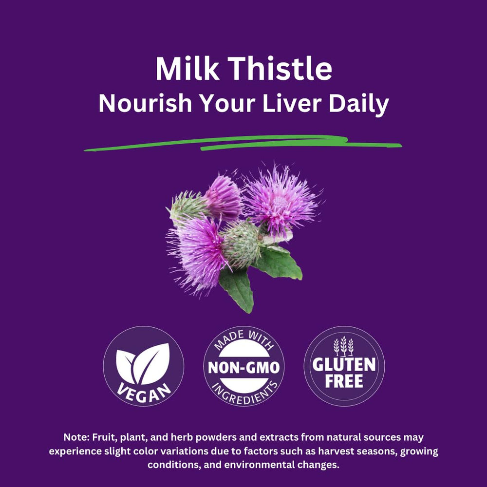 Paradise Herbs Milk Thistle vegetarian capsules for convenient daily use.