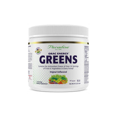 Paradise Herbs ORAC Energy Greens bottle offers antioxidant-rich daily vitality.