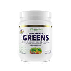 Paradise Herbs ORAC Energy Greens powder scoop boosts daily antioxidant intake