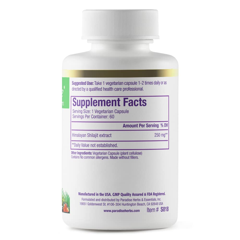 Paradise Herbs Shilajit Extract: uso diario, apoyo a la vitalidad natural