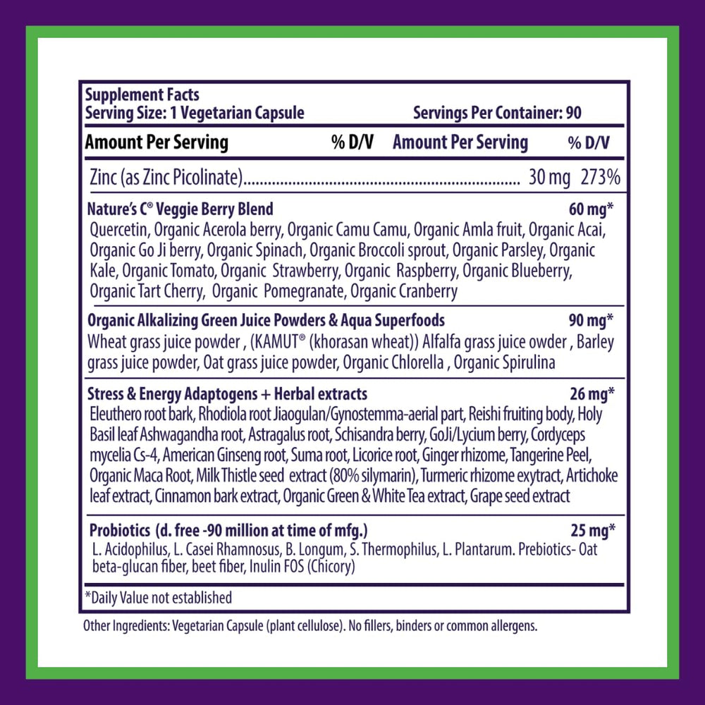 Paradise Herbs vegan gluten-free non-GMO badge highlights lifestyle-friendly supplement.