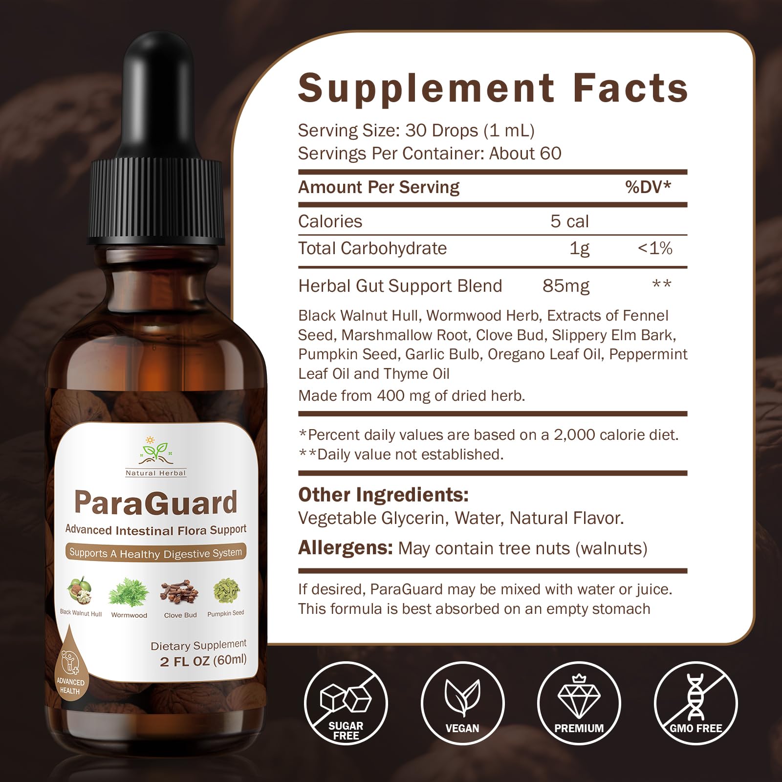 ParaGuard Cleanse Liquid glass with bottle evokes daily wellness ritual.