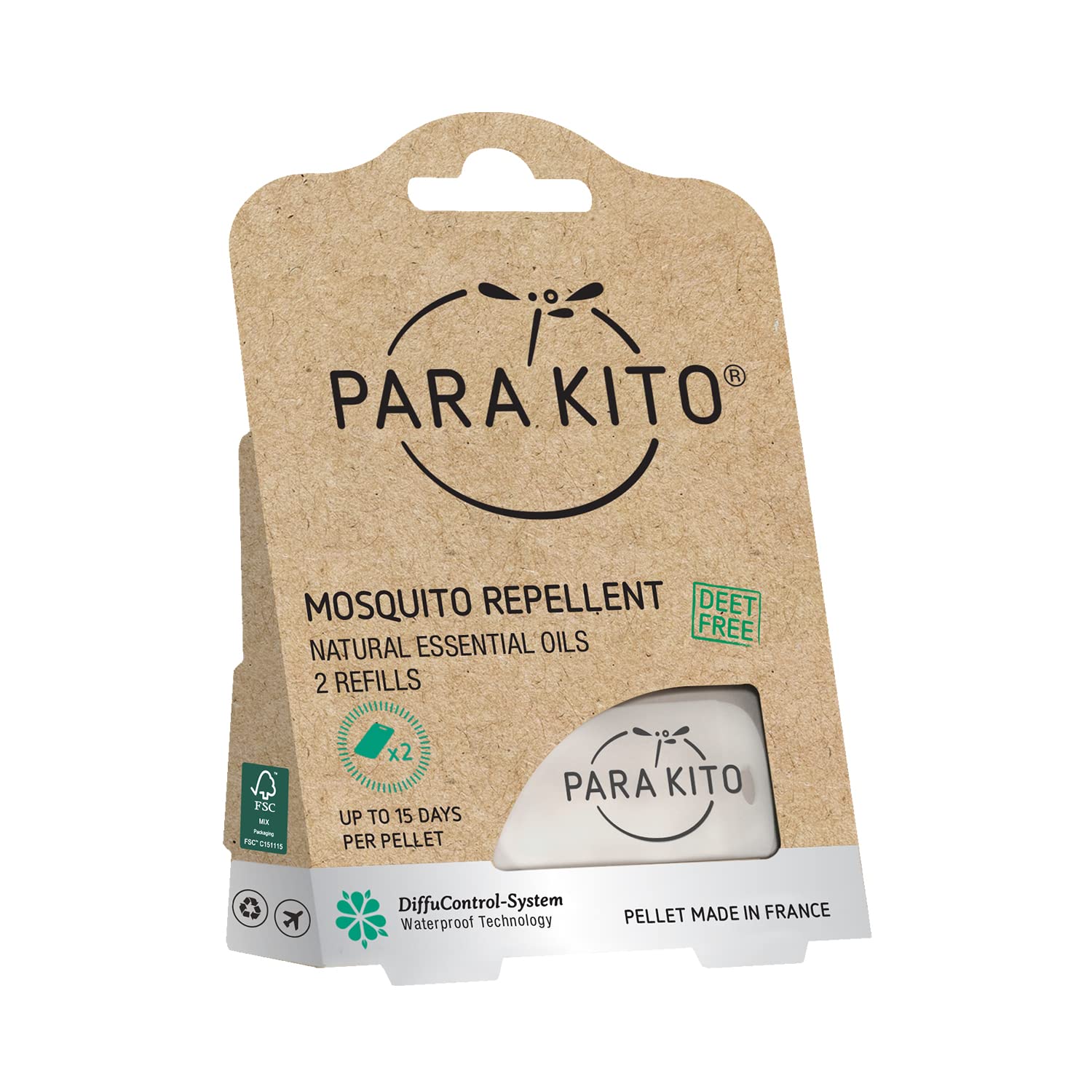 PARA'KITO citronella oil pellet in bracelet module for outdoor deterrence