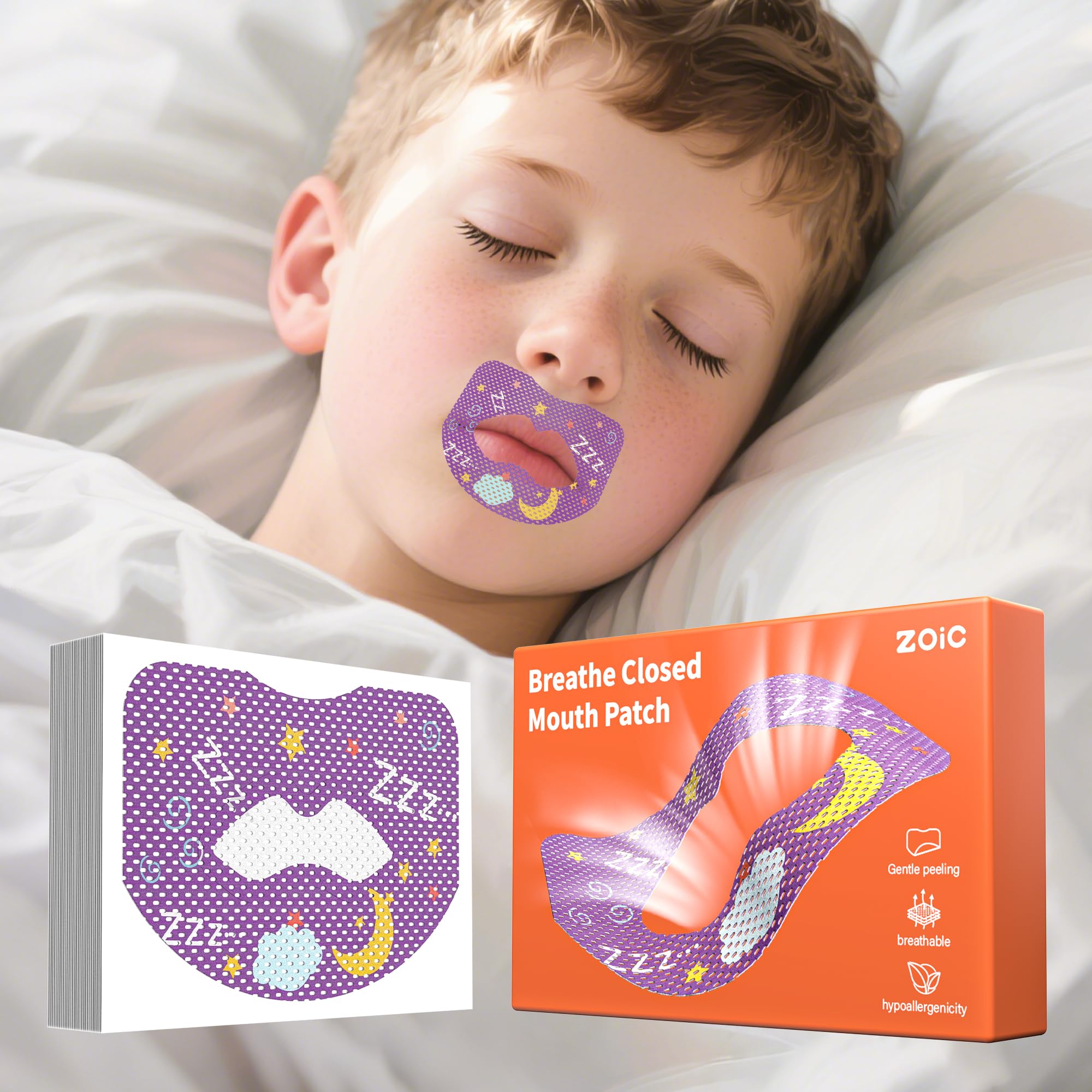 Parche Corrección Respiración Bucal para niños, uso nocturno para dormir mejor.