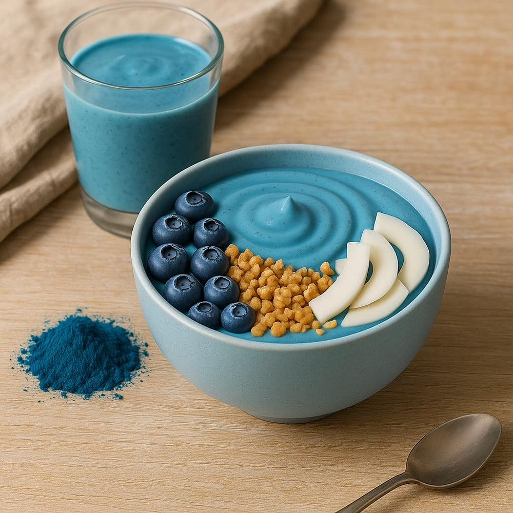 Paremmin espirulina azul polvo: ideal para batidos y bowls de desayuno.