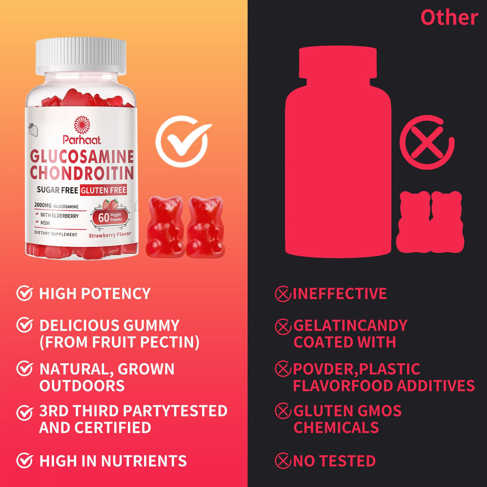 Parhaat Glucosamine Chondroitin Gummies elderberry flavor closeup
