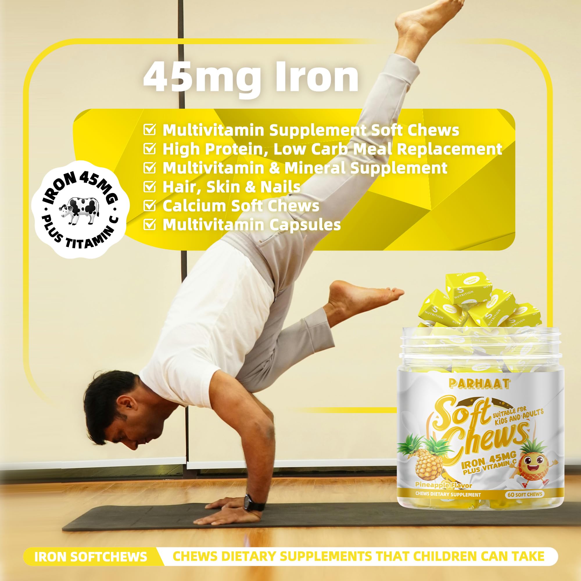 Parhaat Iron Soft Chews family pack suitable for kids and adults