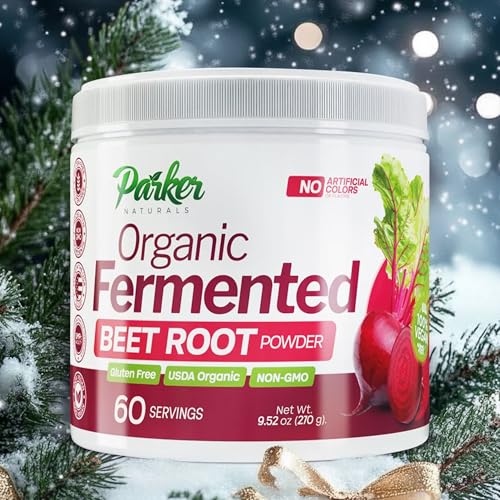 Parker Naturals Beet Powder scoop shows precise dosing before workouts.