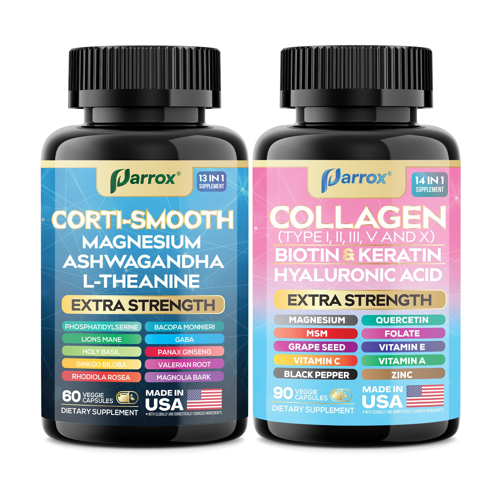 Parrox collagen support ingredients close-up for daily collagen