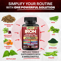 Parrox Elemental-Iron label detail highlighting slow-release iron and vitamins