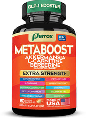 Parrox GLP-1 Booster Akkermansia bottle image for daily gut-friendly routine