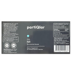 partiqlar nicotinamide riboside 500mg capsules close-up highlighting potency