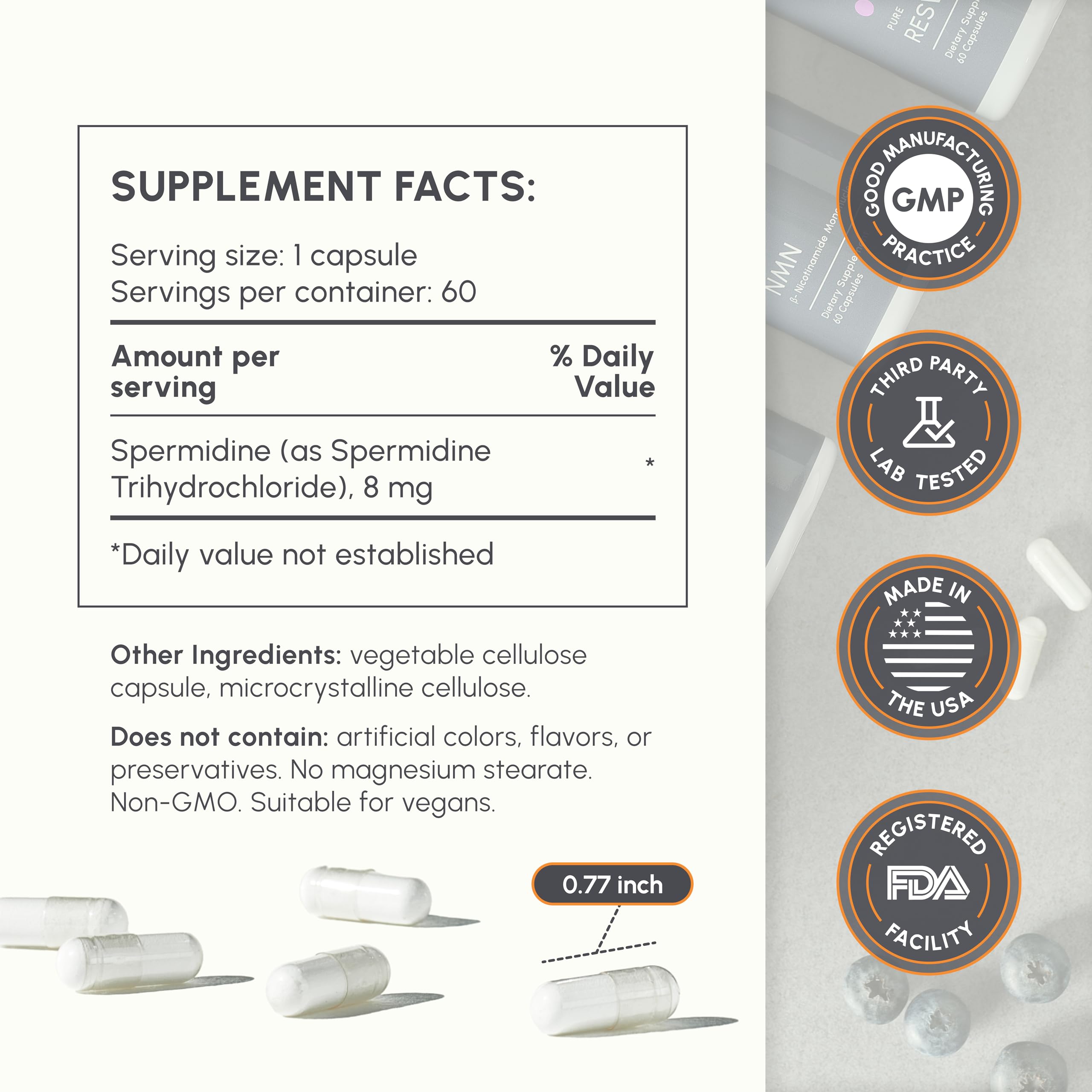 partiQlar spermidine ingredients panel for transparency and safety