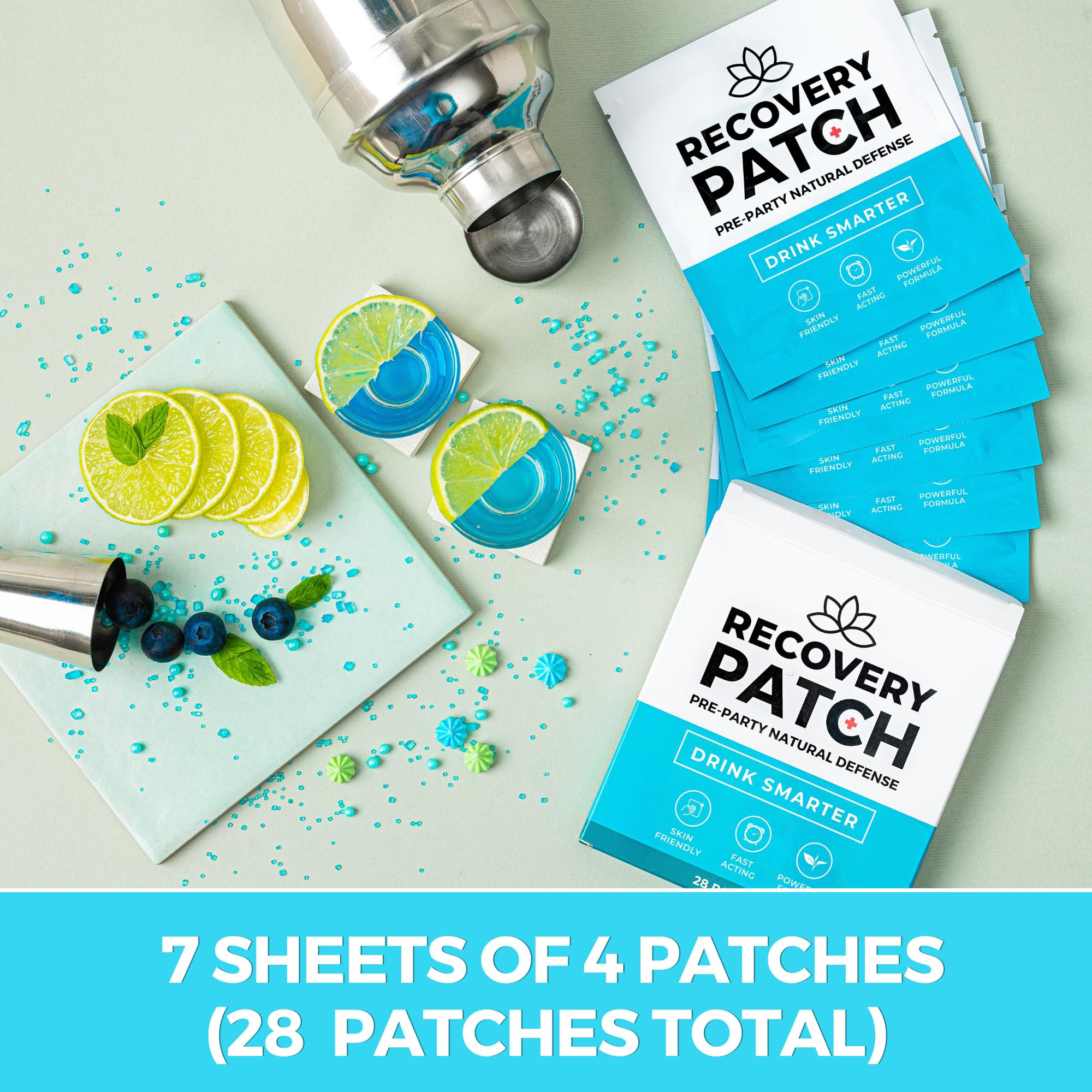 Party Treats Recovery Patch slim and discreet for morning routines.