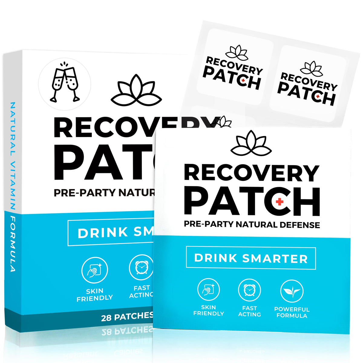 Party Treats Recovery Patches 28-pack for a refreshed morning after a night out.