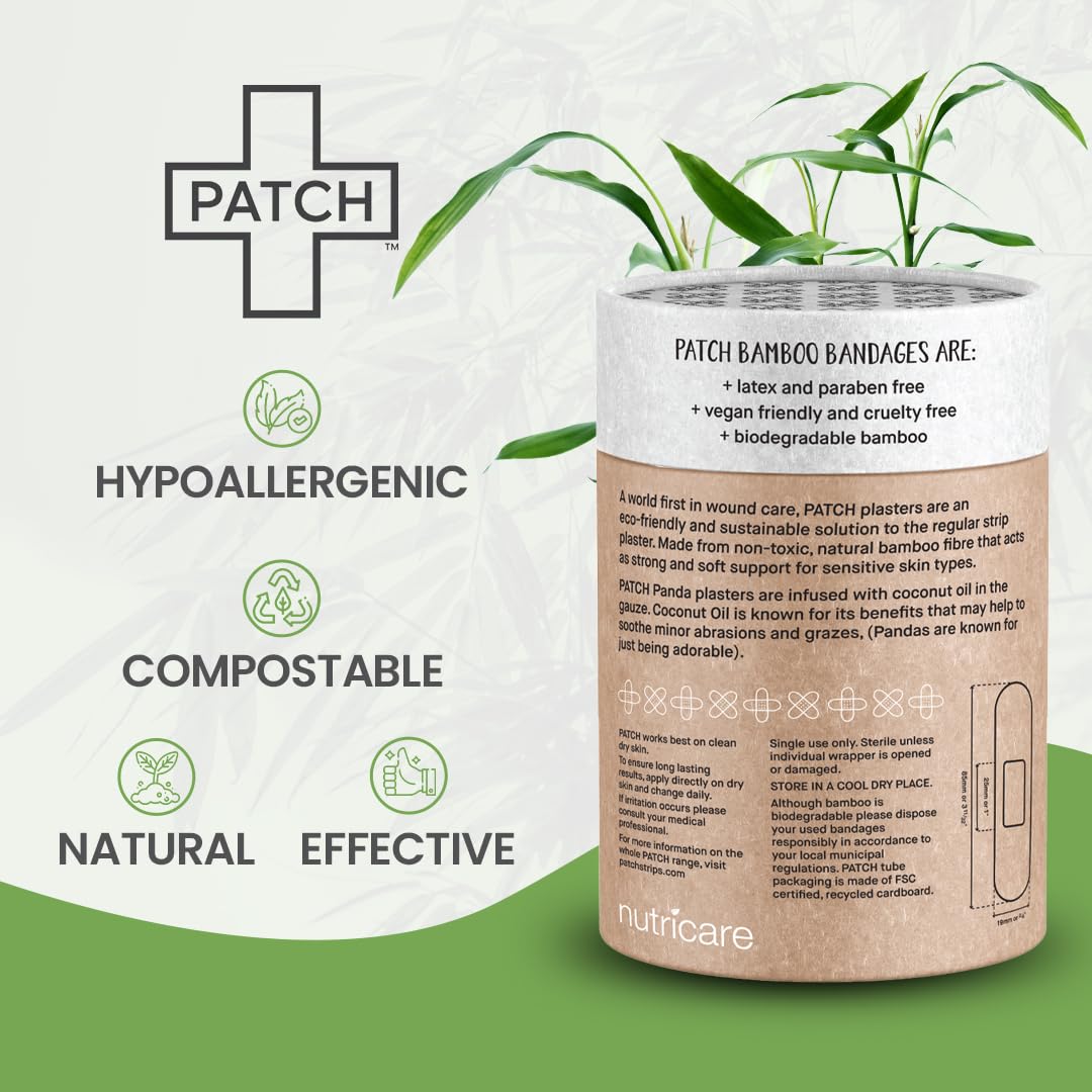 PATCH bamboo fiber bandages close-up demonstrating gentle adhesion on skin