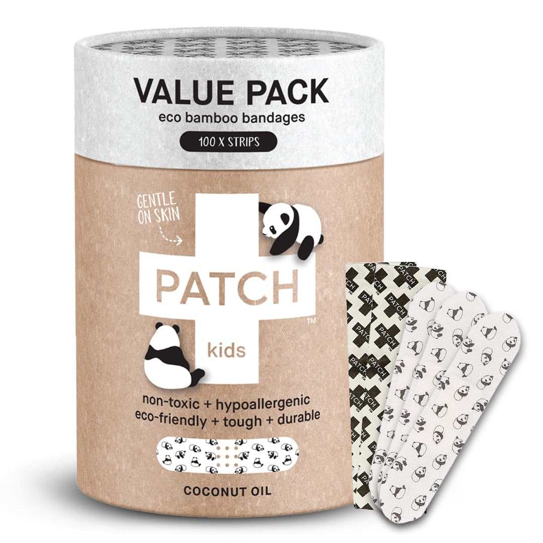 PATCH coconut oil infused bamboo bandages closeup showing gentle protection