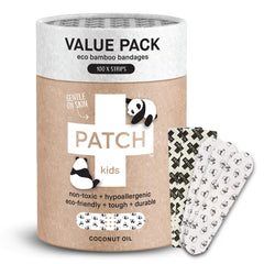 PATCH coconut oil infused bamboo bandages closeup showing gentle protection