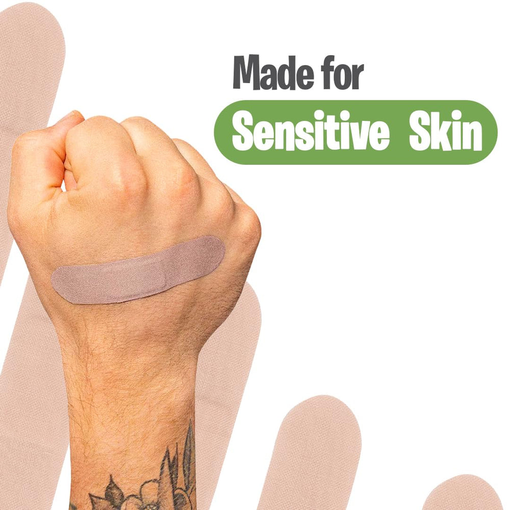 PATCH compostable bandages in garden context, eco-friendly wound care option.