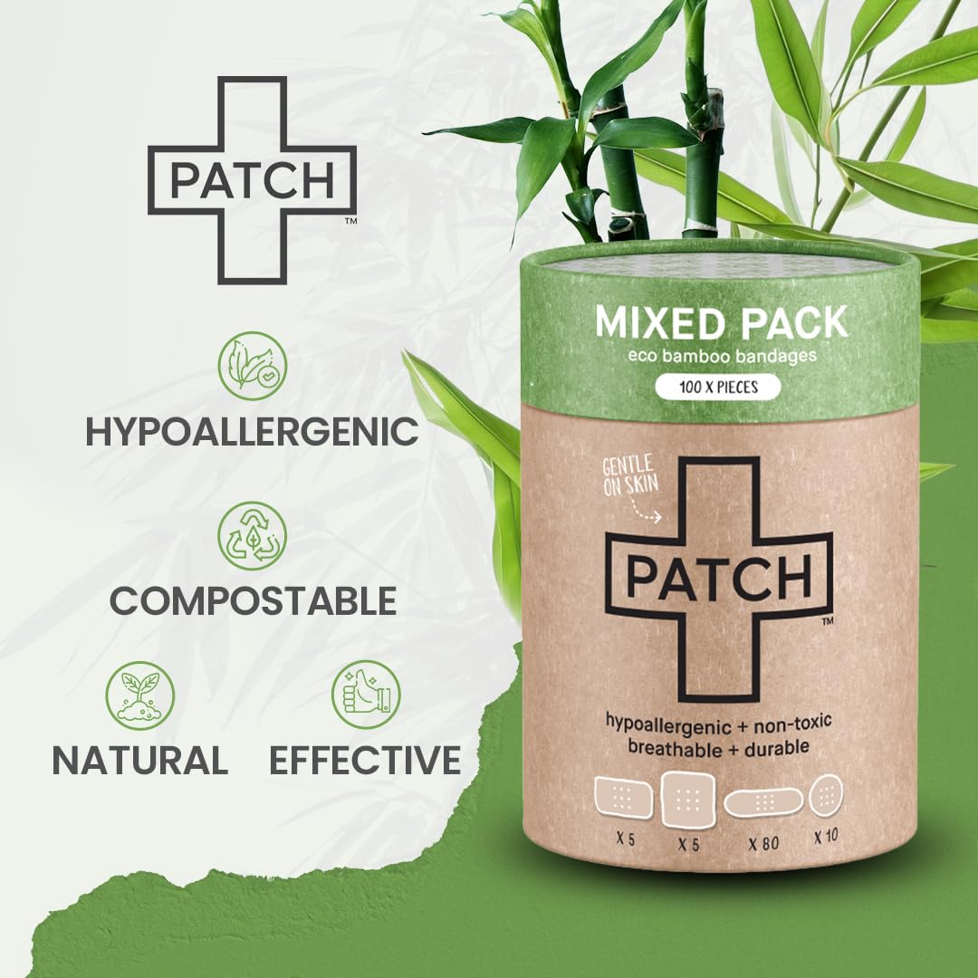 PATCH hypoallergenic bamboo bandages support sensitive skin during everyday care
