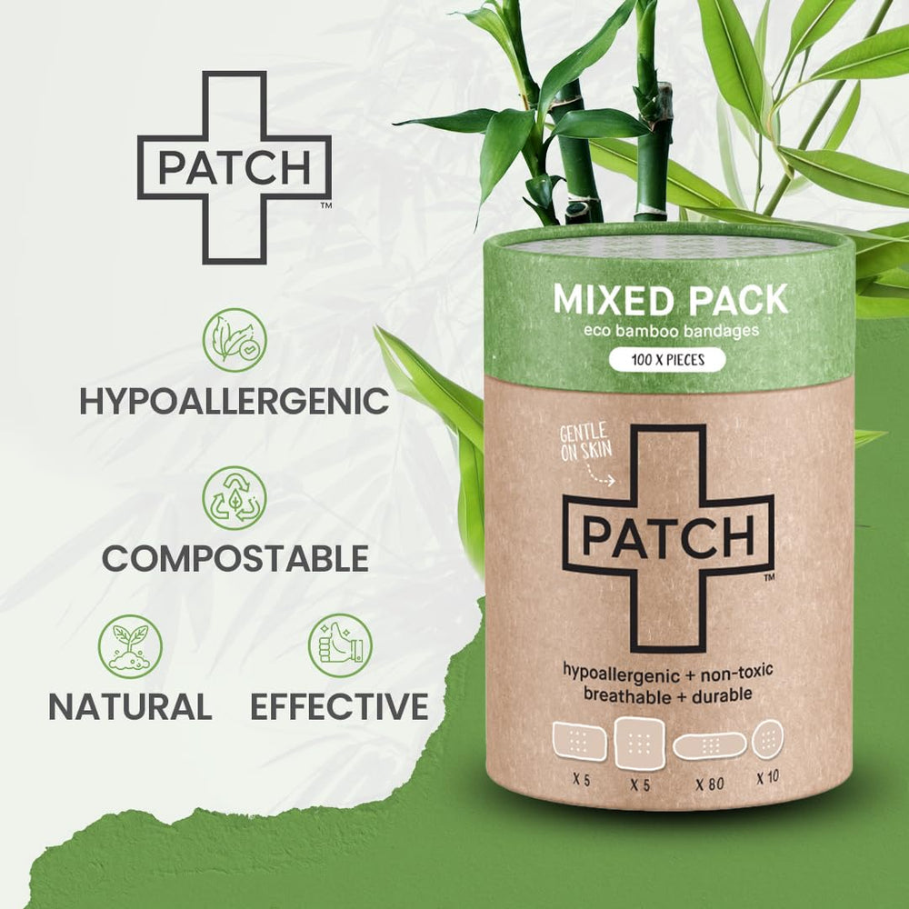 PATCH hypoallergenic bamboo bandages support sensitive skin during everyday care