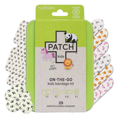 Patch Kids On-The-Go panda bandages in a reusable tin provide gentle protection for kids' minor cuts.