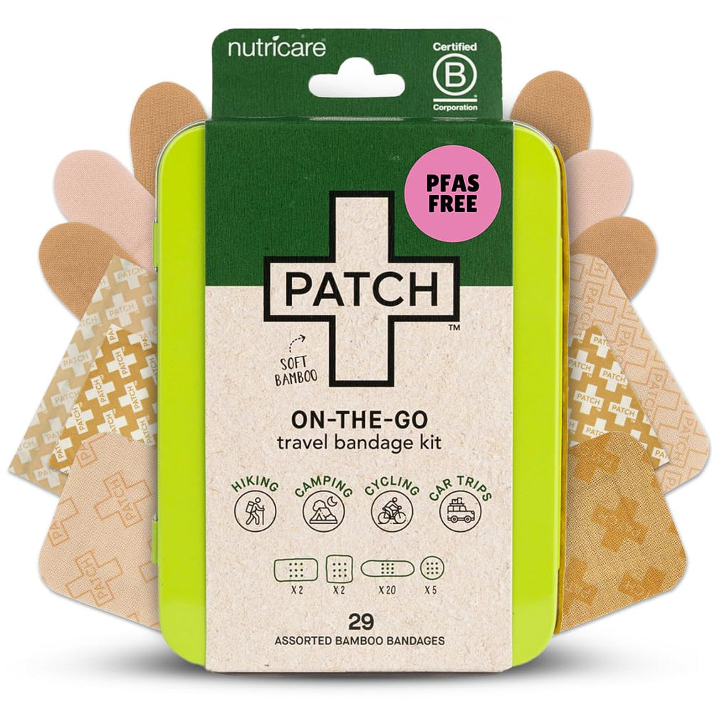 PATCH On-The-Go travel kit in use, ideal for school, car trips, and home.