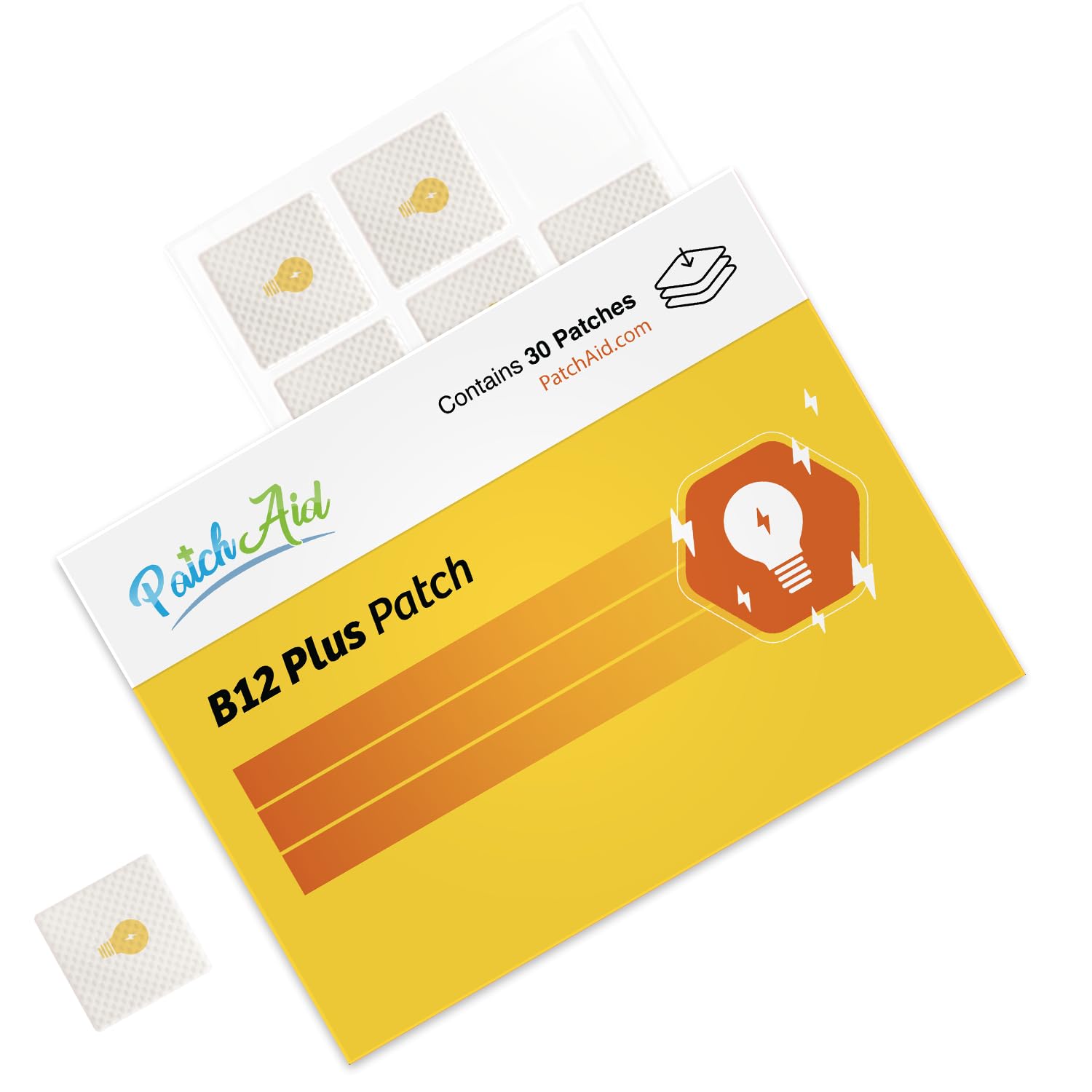 PatchAid B12 Energy Plus patch on arm for discreet daily energy support.