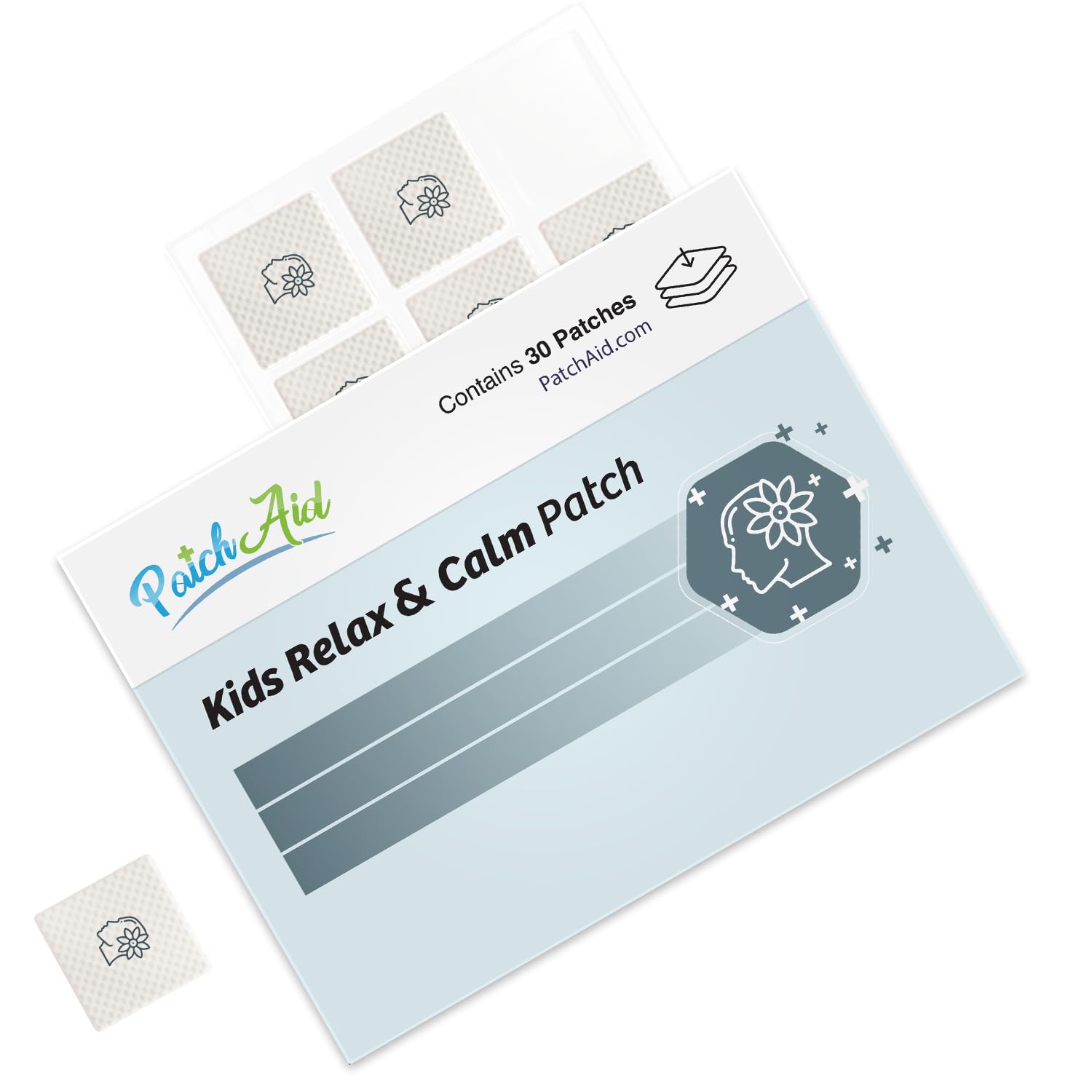 Close-up of PatchAid Calming Kids Patch hypoallergenic fabric texture and softness