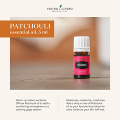 Patchouli essential oil amber glass bottle ready for diffusion and relaxation.