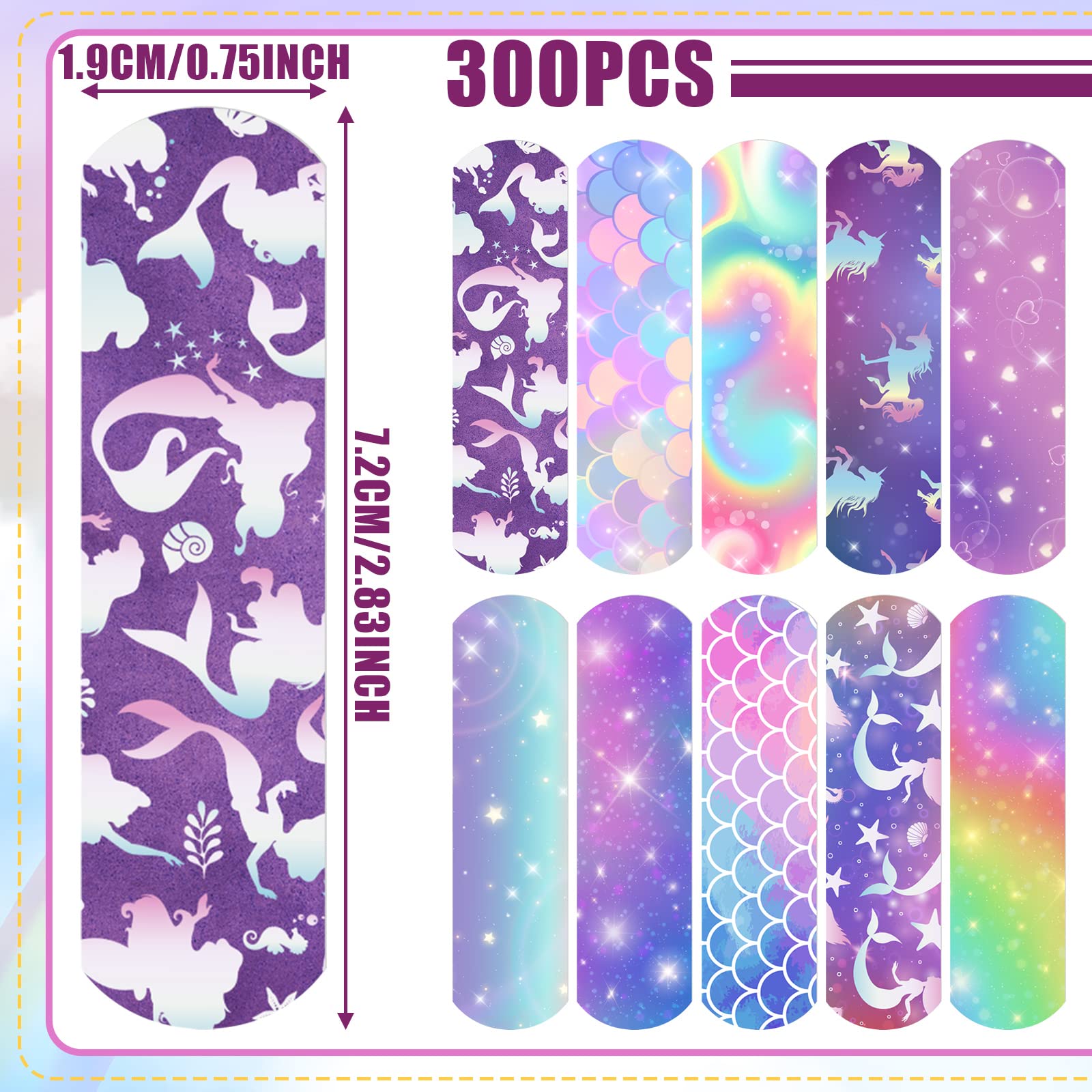 Patelai Mermaid bandages feature colorful patterns to cheer kids