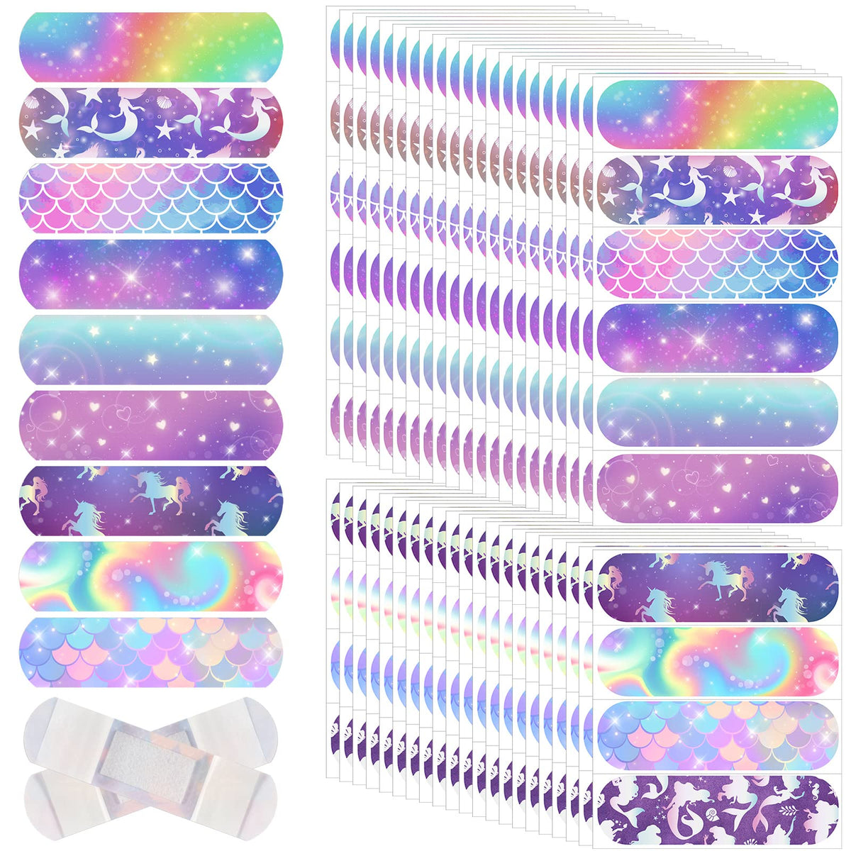 Patelai Mermaid kids bandages bulk packaging for easy storage and sharing